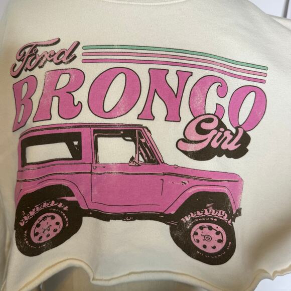 Ford Bronco Girl Cropped Sweatshirt by Grayson Threads Vintage Style L - Picture 4 of 8